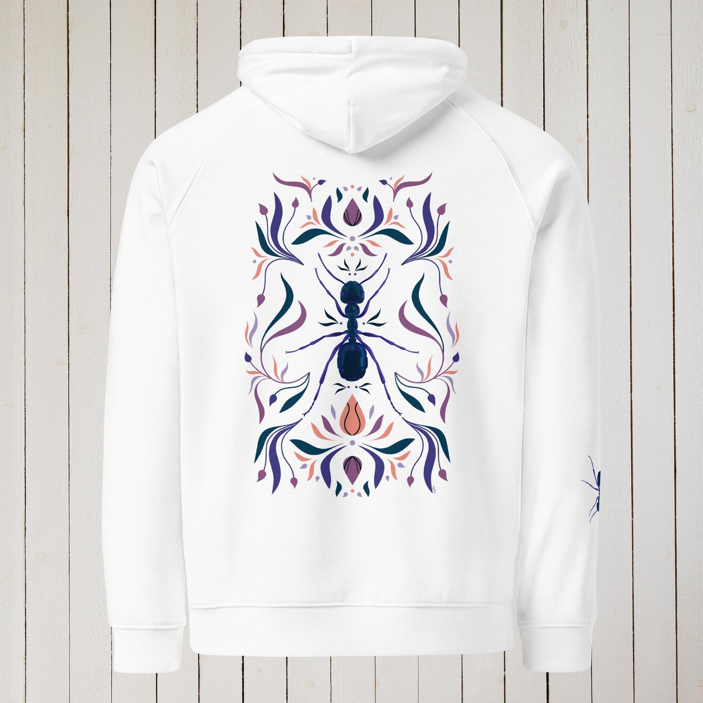 Ants in the garden - Unisex eco raglan hoodie