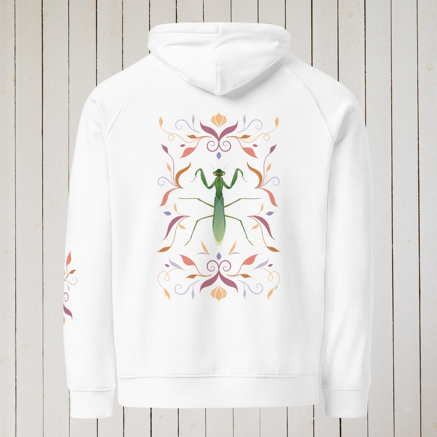 Mantis flowers - Unisex eco raglan hoodie